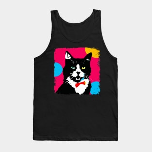 Tuxedo Cat Pop Art - Cat Lover Gift Tank Top